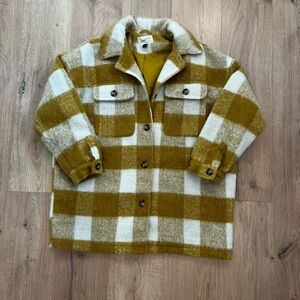Universal Thread Mustard and Cream Plaid Shacket